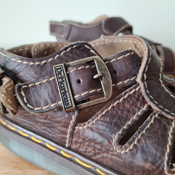 Vintage Dr. Martens MIE Cut Out Double Buckle Chunky Sandals Women 8 Fisherman - Picture 6 of 11